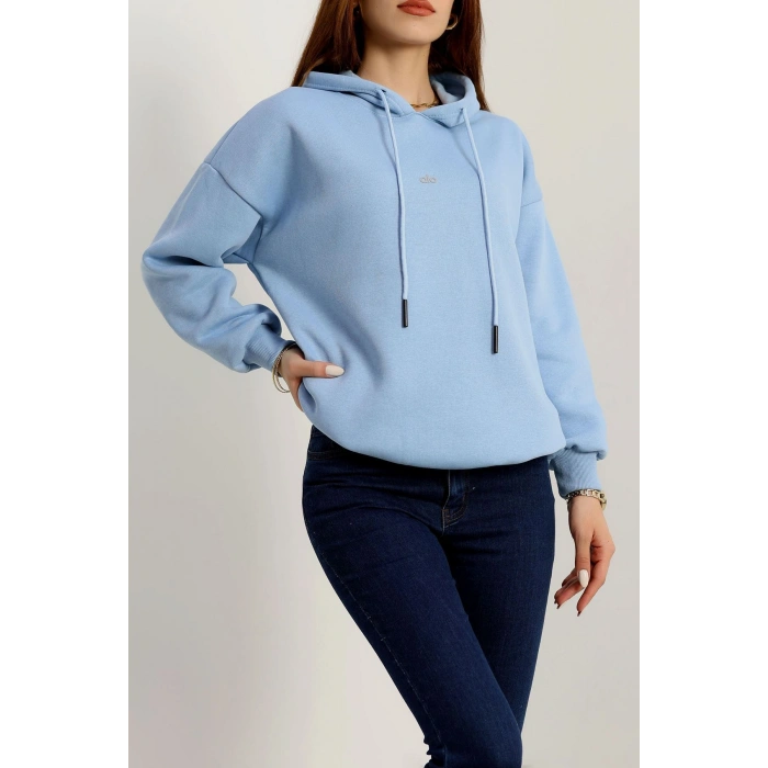 3 İplik Kapşonlu Baskılı Sweat Bebemavi - 42232.1878.