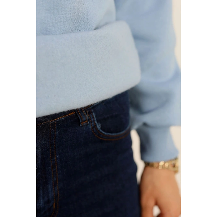 3 İplik Kapşonlu Baskılı Sweat Bebemavi - 42232.1878.