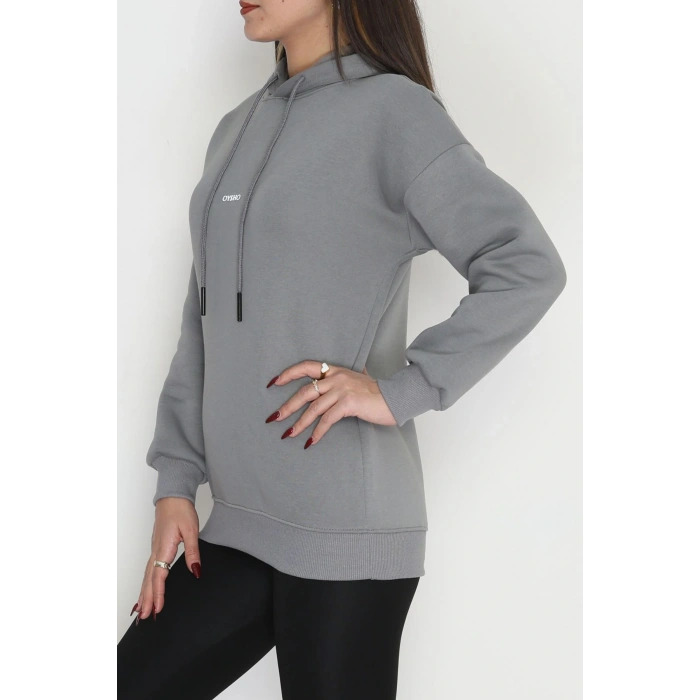 3 İplik Kapşonlu Baskılı Sweat Boyalıgri - 42223.1878.