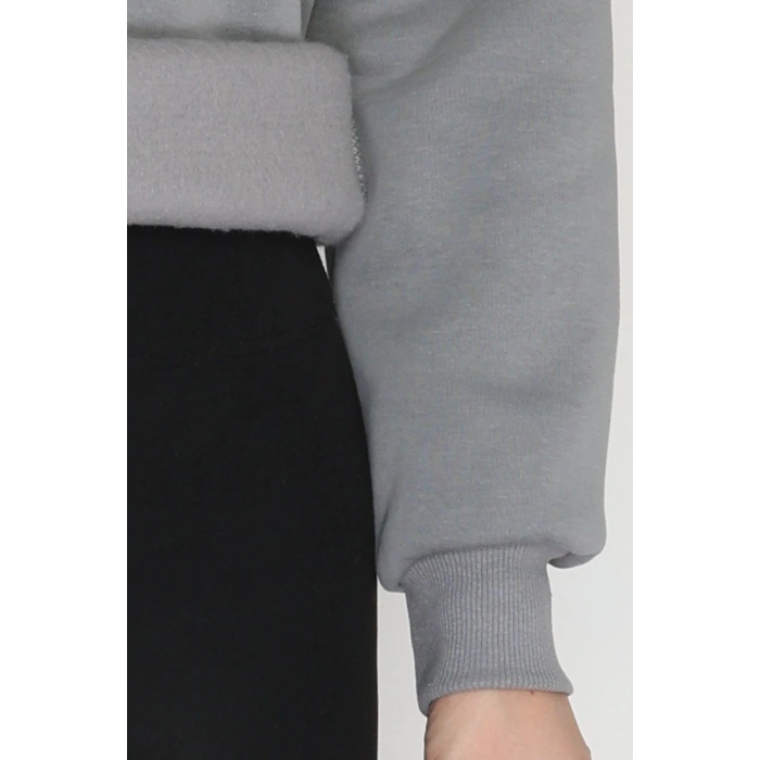 3 İplik Kapşonlu Baskılı Sweat Boyalıgri - 42223.1878.