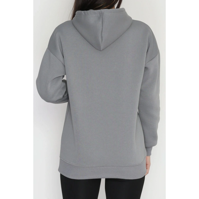 3 İplik Kapşonlu Baskılı Sweat Boyalıgri - 42223.1878.