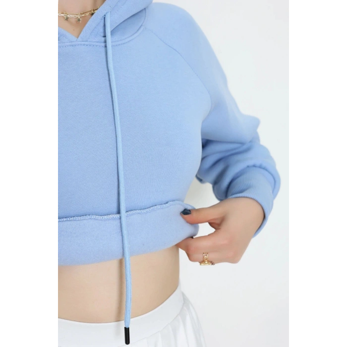 3 İplik Kapşonlu Crop Sweat Bebemavi - 20967.1878.