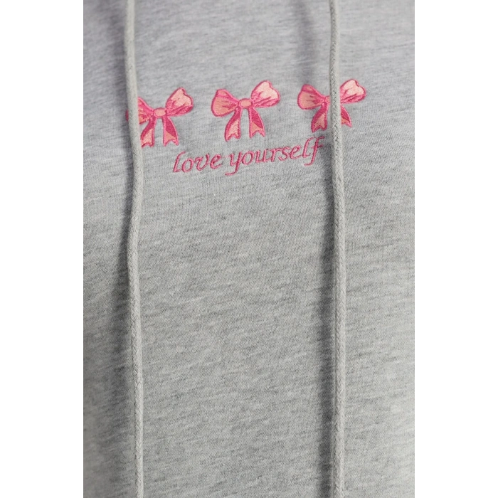 3 İplik Kapşonlu Nakışlı Sweat Gripembe - 42219.1878.