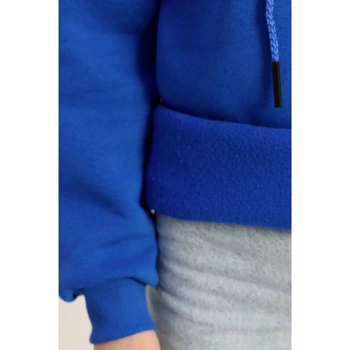 3 İplik Kapşonlu Nakışlı Sweat Saksbebemavi - 42228.1878.