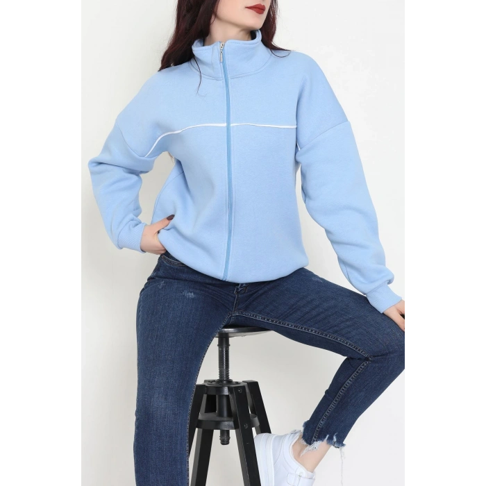 3 İplik Kompakt Oversize Biye Detaylı Sweat Bebemavi - 42505.1878.