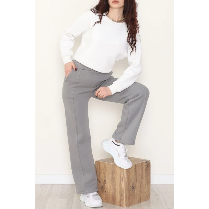 3 İplik Önü Çımalı Eşofman Altı Antrasit - 42520.1878.