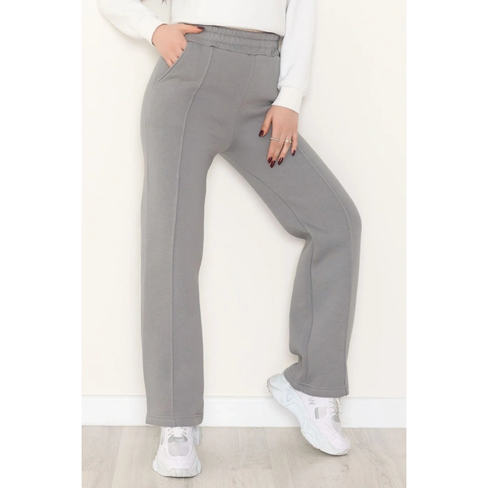 3 İplik Önü Çımalı Eşofman Altı Antrasit - 42520.1878.