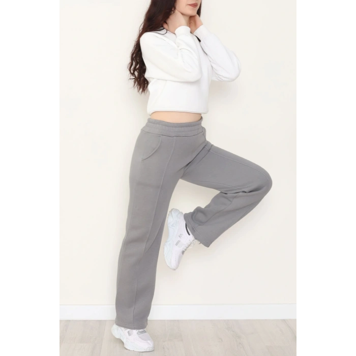 3 İplik Önü Çımalı Eşofman Altı Antrasit - 42520.1878.