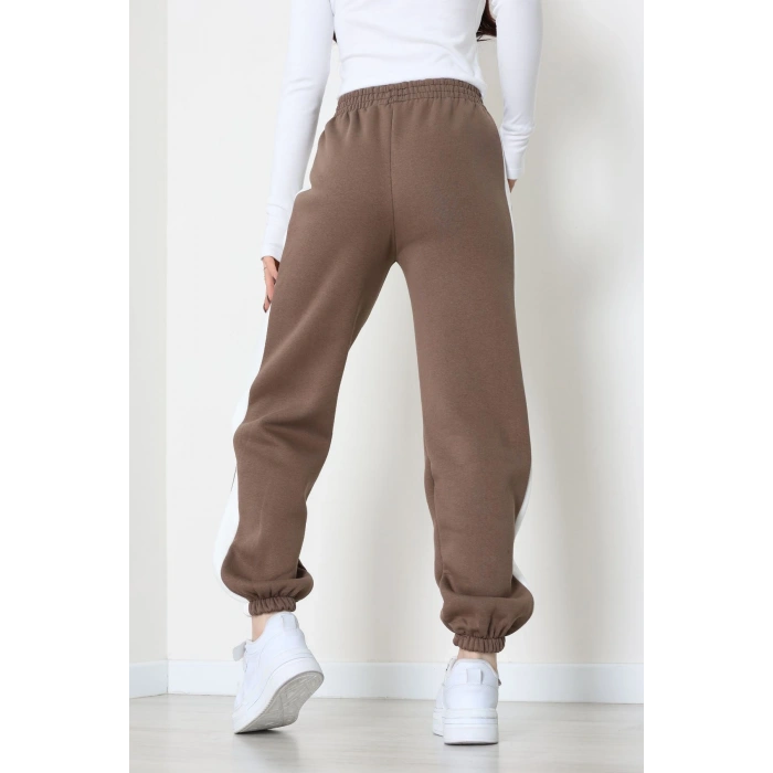 3 İplik Paça Lastikli Eşofman Altı Açıkkahve - 42521.1878.