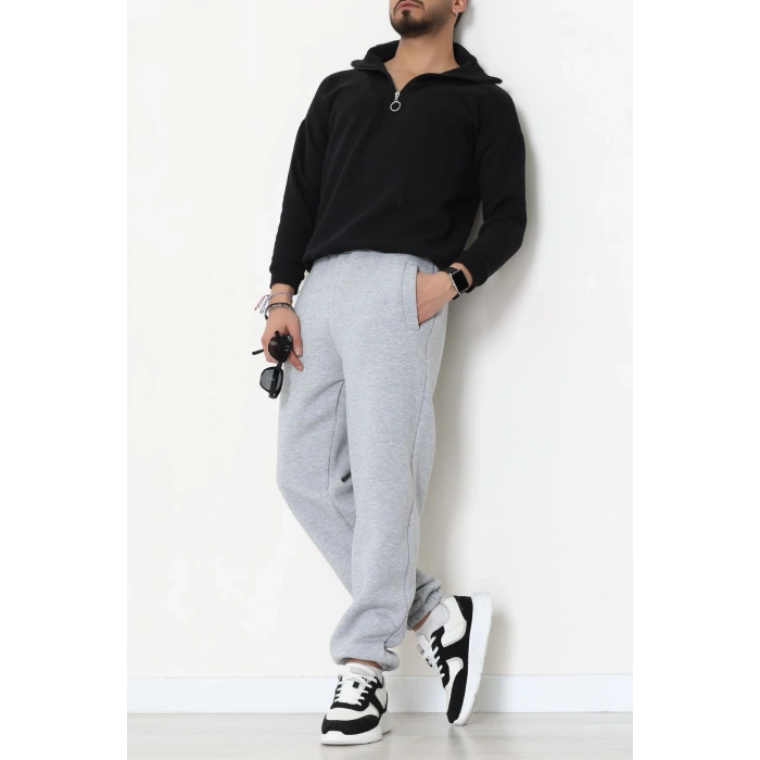 3 İplik Şardonlu Erkek Eşofman Altı Gri - 42615.1878.