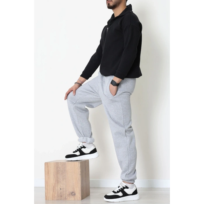 3 İplik Şardonlu Erkek Eşofman Altı Gri - 42615.1878.