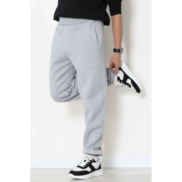 3 İplik Şardonlu Erkek Eşofman Altı Gri - 42615.1878.