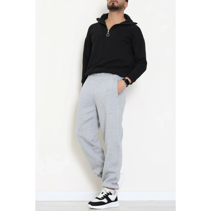 3 İplik Şardonlu Erkek Eşofman Altı Gri - 42615.1878.