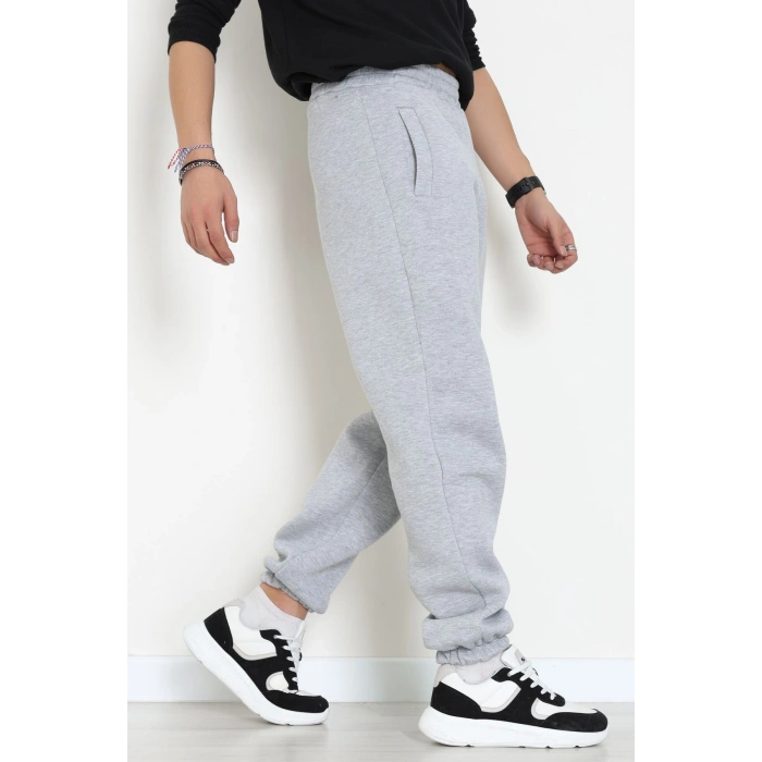 3 İplik Şardonlu Erkek Eşofman Altı Gri - 42615.1878.