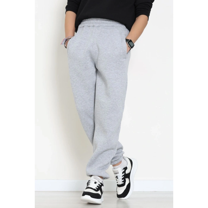 3 İplik Şardonlu Erkek Eşofman Altı Gri - 42615.1878.