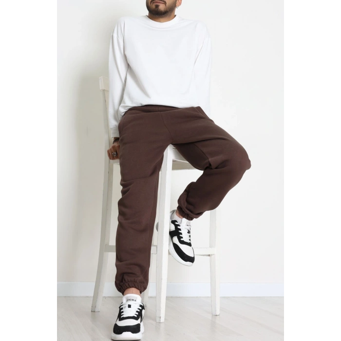 3 İplik Şardonlu Erkek Eşofman Altı Kahve - 42615.1878.