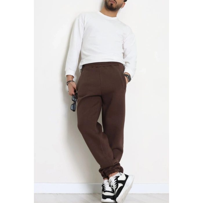 3 İplik Şardonlu Erkek Eşofman Altı Kahve - 42615.1878.