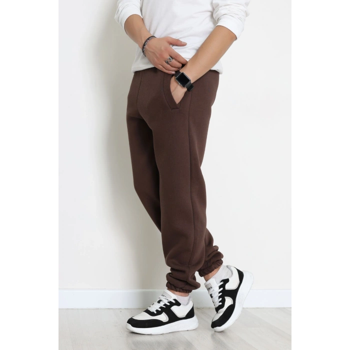 3 İplik Şardonlu Erkek Eşofman Altı Kahve - 42615.1878.