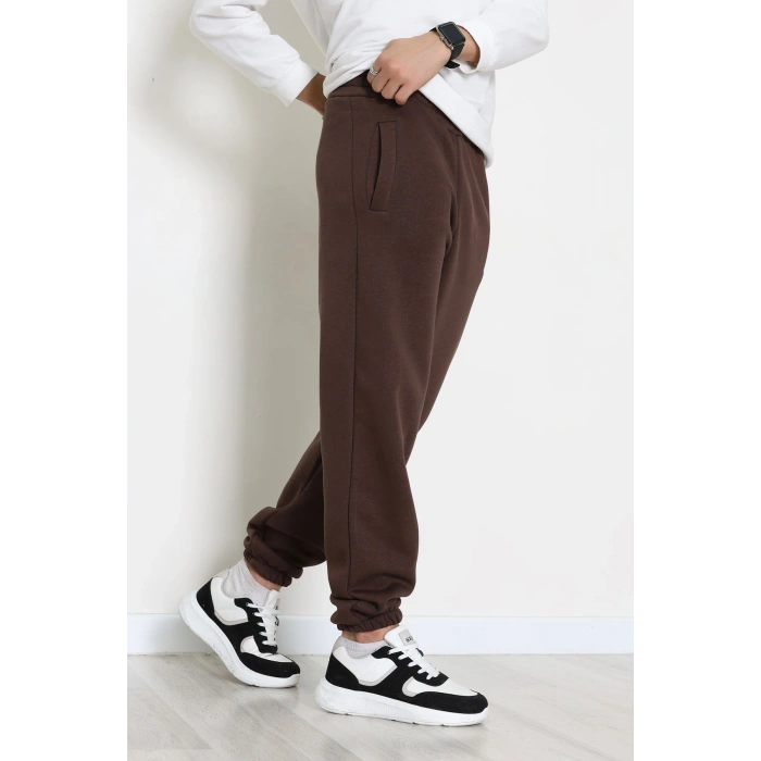 3 İplik Şardonlu Erkek Eşofman Altı Kahve - 42615.1878.