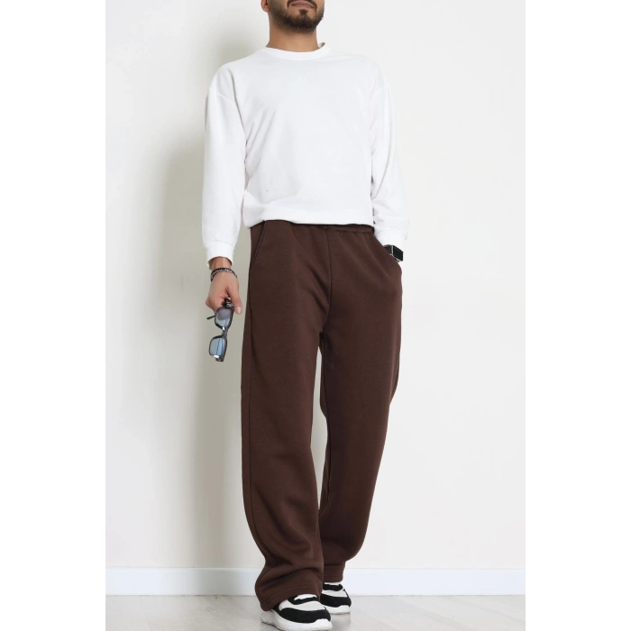 3 İplik Şardonlu Erkek Eşofman Altı Kahve - 42616.1878.