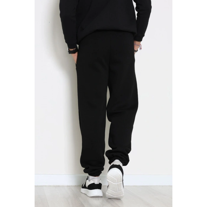 3 İplik Şardonlu Erkek Eşofman Altı Siyah - 42615.1878.