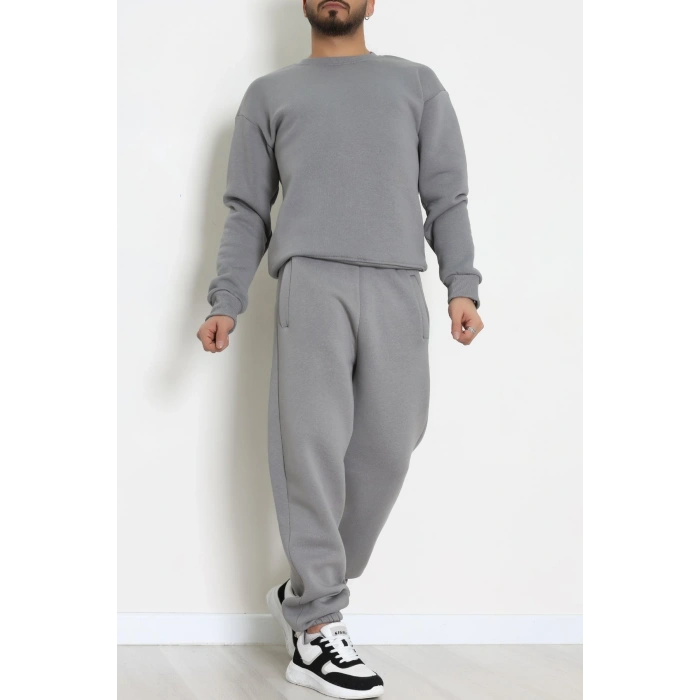 3 İplik Şardonlu Erkek Eşofman Takımı Antrasit - 42612.1878.