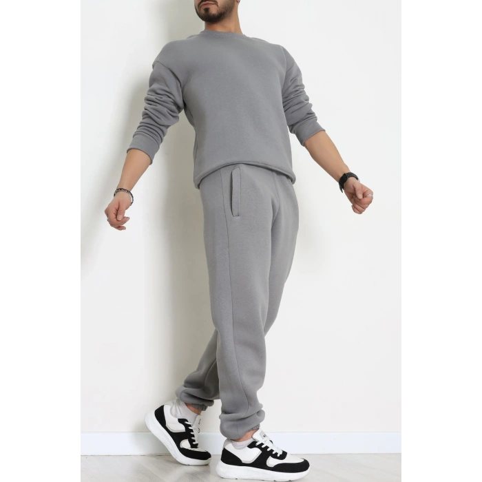 3 İplik Şardonlu Erkek Eşofman Takımı Antrasit - 42612.1878.