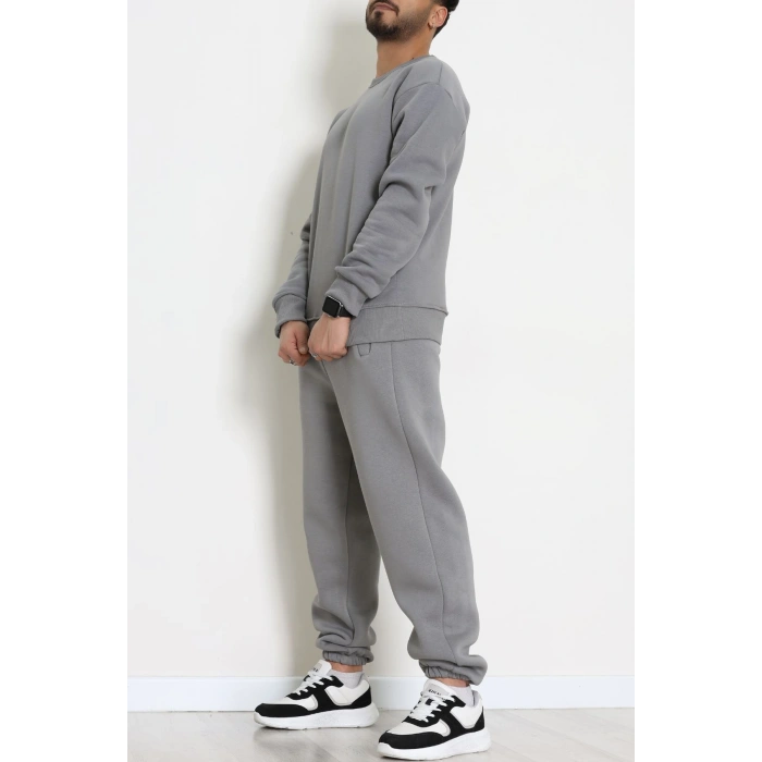 3 İplik Şardonlu Erkek Eşofman Takımı Antrasit - 42612.1878.