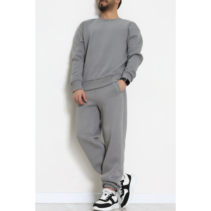 3 İplik Şardonlu Erkek Eşofman Takımı Antrasit - 42612.1878.