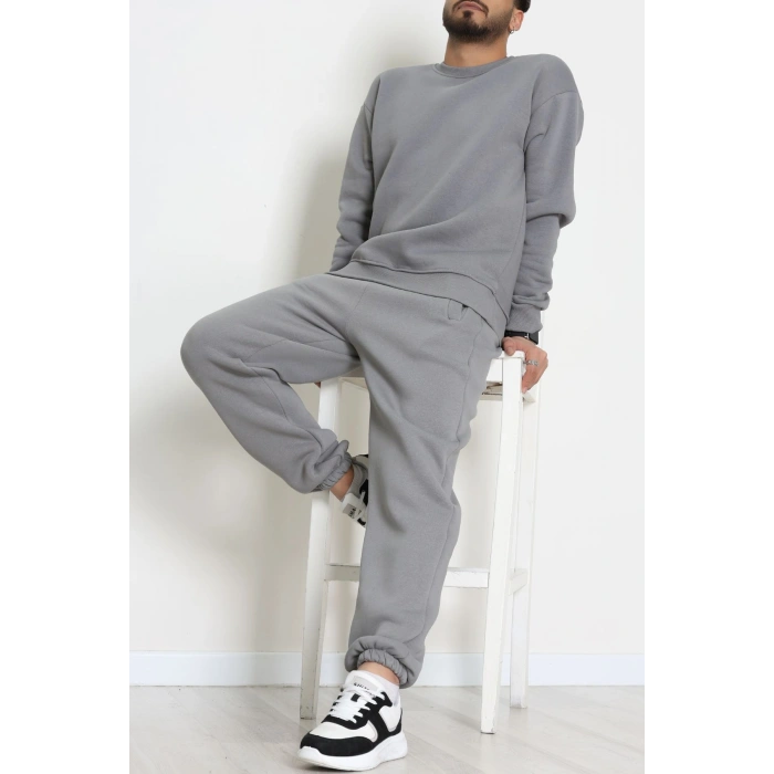 3 İplik Şardonlu Erkek Eşofman Takımı Antrasit - 42612.1878.