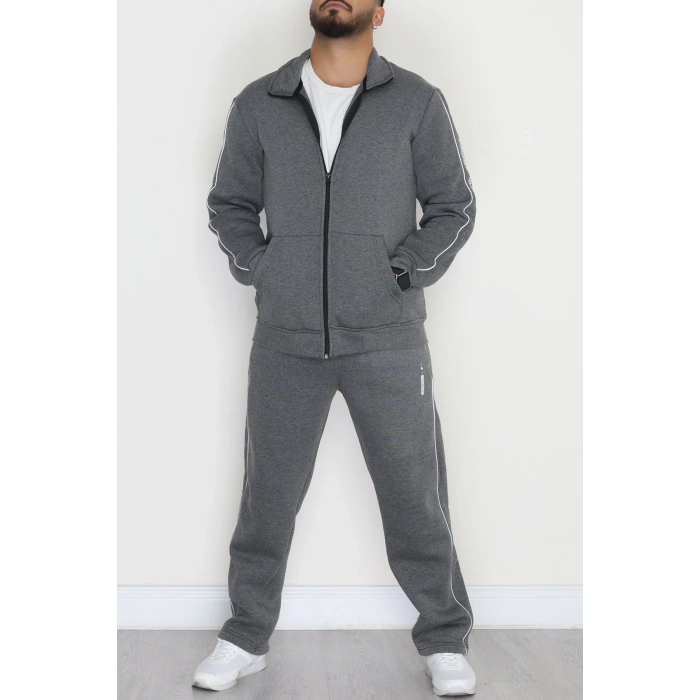 3 İplik Şardonlu Erkek Eşofman Takımı Füme - 42562.1937.