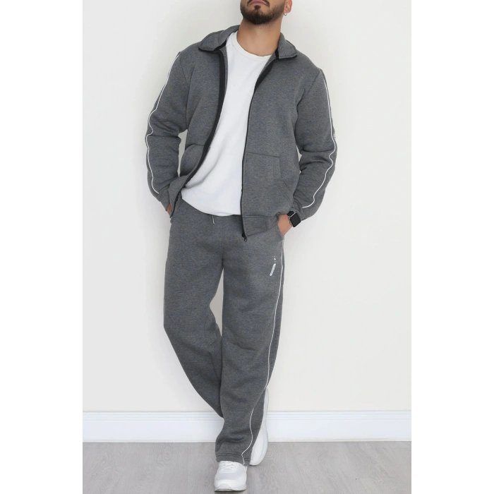 3 İplik Şardonlu Erkek Eşofman Takımı Füme - 42562.1937.