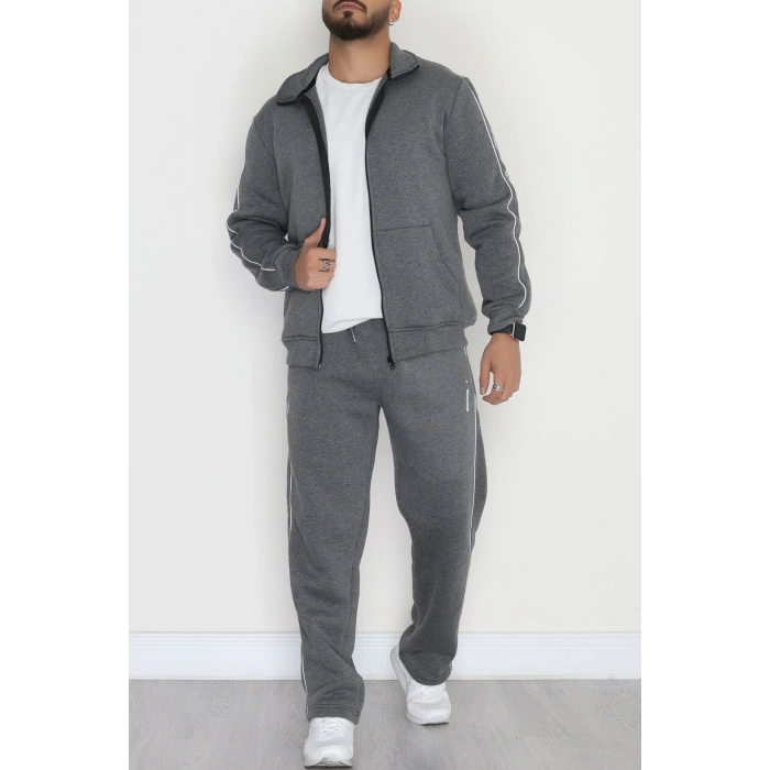 3 İplik Şardonlu Erkek Eşofman Takımı Füme - 42562.1937.