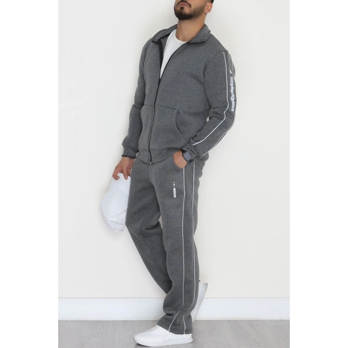 3 İplik Şardonlu Erkek Eşofman Takımı Füme - 42562.1937.