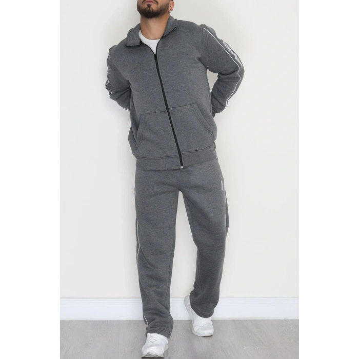 3 İplik Şardonlu Erkek Eşofman Takımı Füme - 42562.1937.