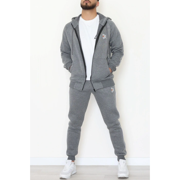 3 İplik Şardonlu Erkek Eşofman Takımı Füme - 42565.1937.