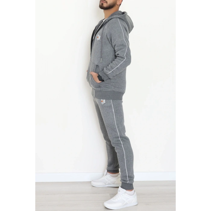 3 İplik Şardonlu Erkek Eşofman Takımı Füme - 42565.1937.