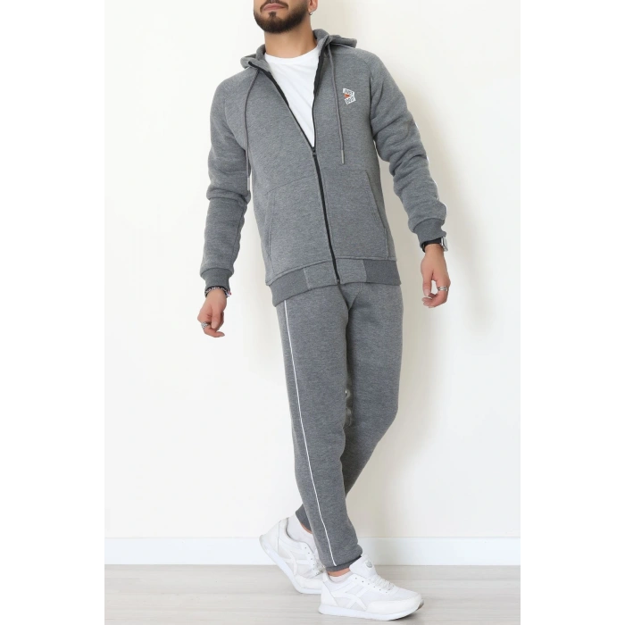 3 İplik Şardonlu Erkek Eşofman Takımı Füme - 42565.1937.