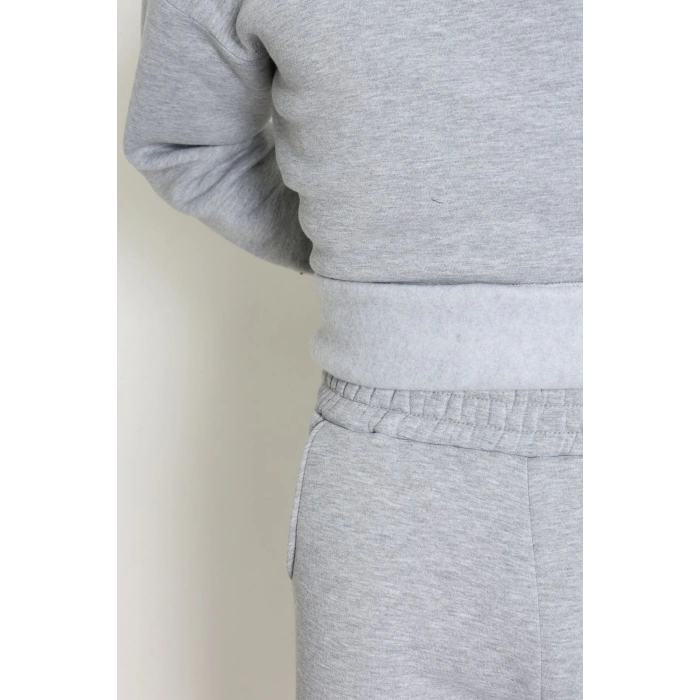 3 İplik Şardonlu Erkek Eşofman Takımı Gri - 42614.1878.