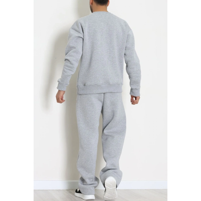 3 İplik Şardonlu Erkek Eşofman Takımı Gri - 42614.1878.