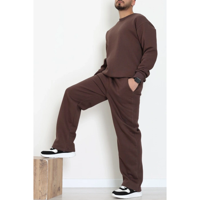 3 İplik Şardonlu Erkek Eşofman Takımı Kahve - 42614.1878.