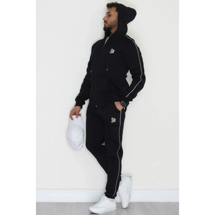 3 İplik Şardonlu Erkek Eşofman Takımı Lacivert - 42565.1937.