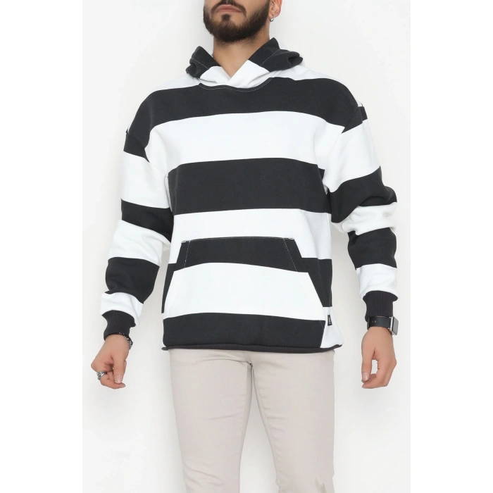 3 İplik Şardonlu Erkek Sweat Siyahbeyaz - 42793.1871.