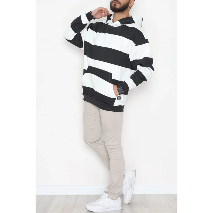 3 İplik Şardonlu Erkek Sweat Siyahbeyaz - 42793.1871.