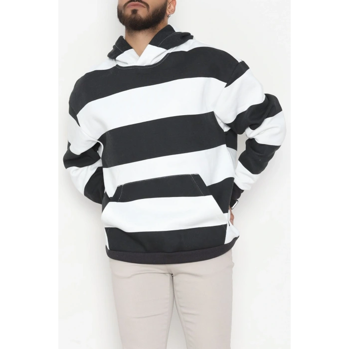 3 İplik Şardonlu Erkek Sweat Siyahbeyaz - 42793.1871.