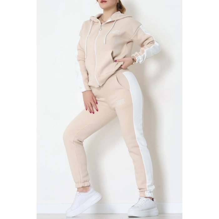 3  İplik Şardonlu Eşofman Takımı Bej - 52138.1735.