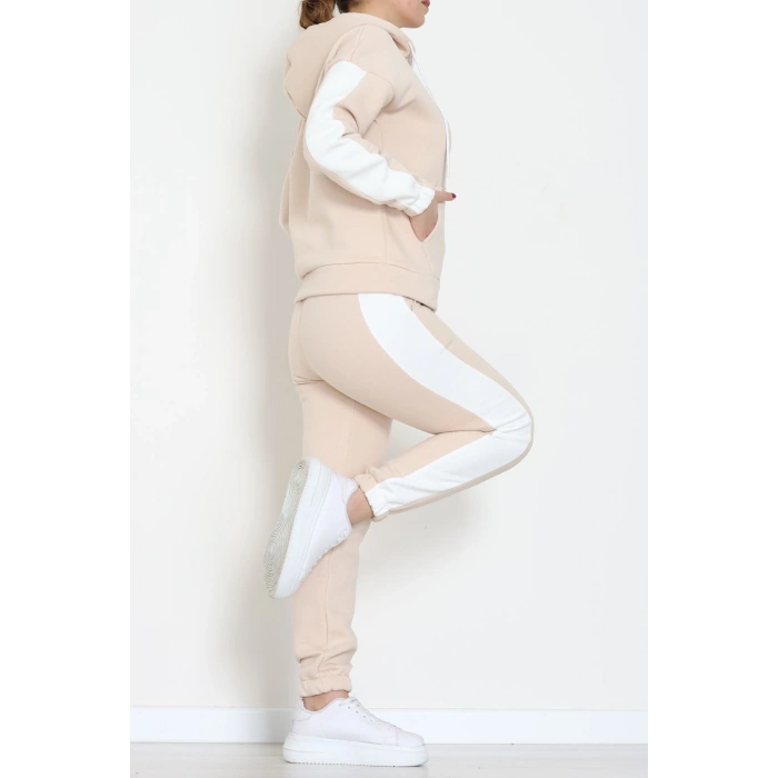 3  İplik Şardonlu Eşofman Takımı Bej - 52138.1735.