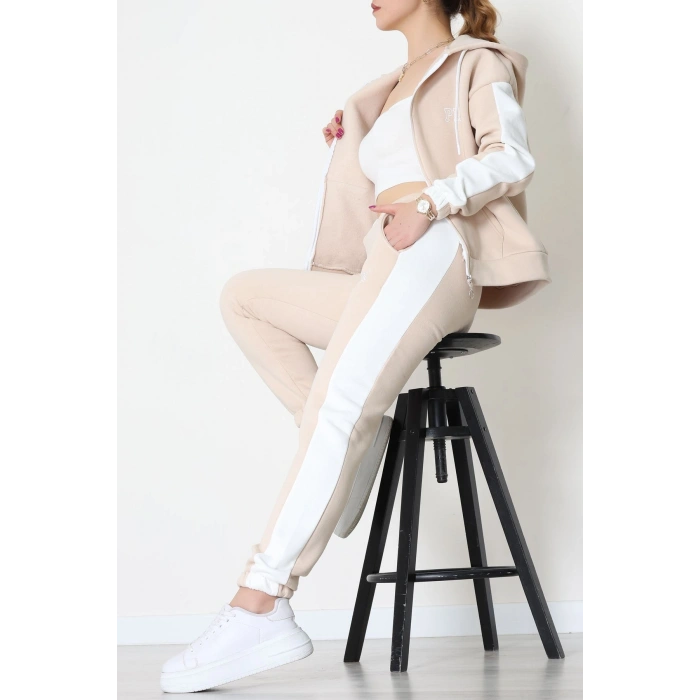 3  İplik Şardonlu Eşofman Takımı Bej - 52138.1735.