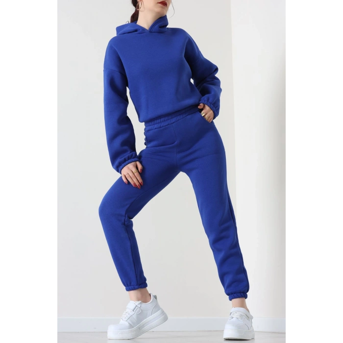 3 İplik Şardonlu Eşofman Takımı Saks - 52049.1878.