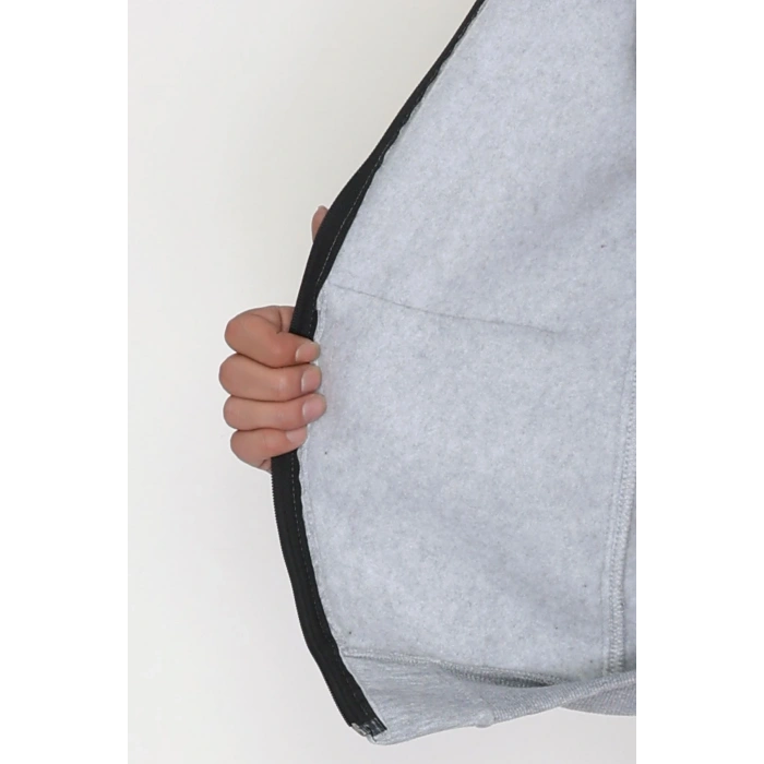 3 İplik Şardonlu Fermuarlı Erkek Sweat Gri - 42568.1937.